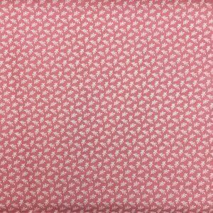 1/2 Yard Peter Pan Fabrics Quilting Material Pink White Sprigged Calico Leaves